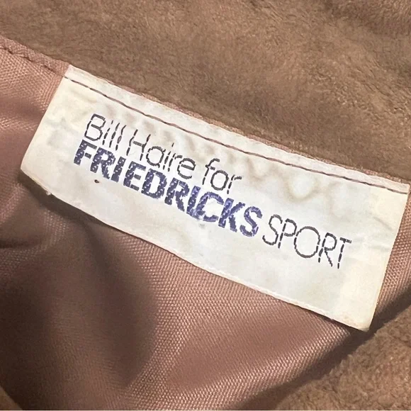 Vtg Bill Haire Friedrick's Sport Lamb Suede Button Front Shirt Blouse - Picture 10 of 12